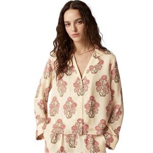 J. Crew Camp-collar button-up shirt in block print